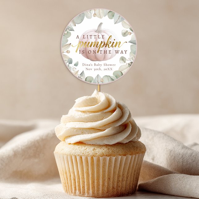 A Little Pumpkin Blush Fall Baby Shower Favour Sti Classic Round Sticker (Baby Shower Favor Sticker)