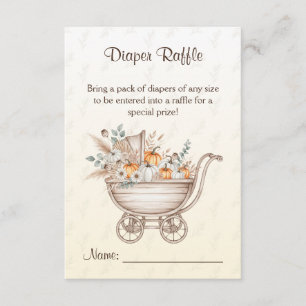A Little Pumpkin Boho Baby Shower Diaper Raffle Enclosure Card