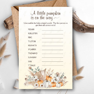 A Little Pumpkin Boho Baby Shower Scramble