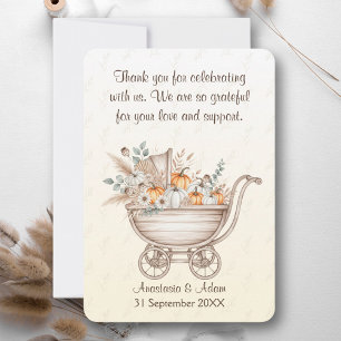 A Little Pumpkin Boho Baby Shower  Thank You Card