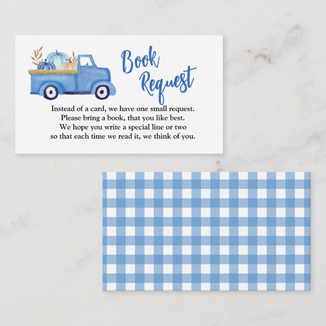 A Little pumpkin Book Request  Enclosure Card (Front/Back)