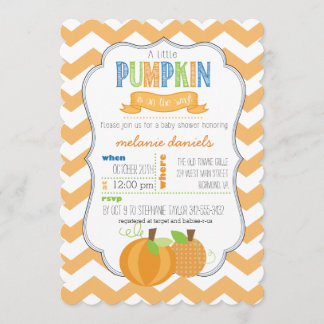 A Little Pumpkin Boy Baby Shower Invitation