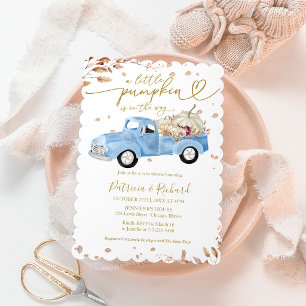 A Little Pumpkin Boy Baby Shower Invitation