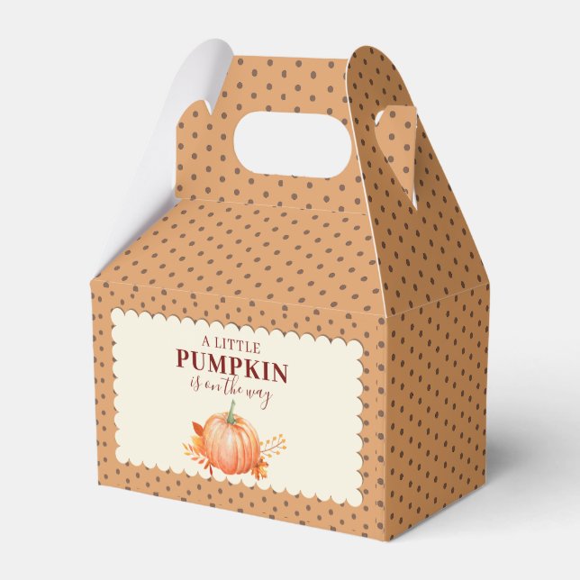 A Little Pumpkin Cute Fall Rustic Baby Shower Favour Box (Back Side)