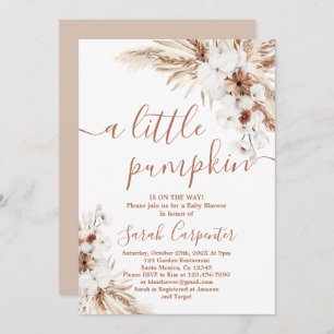 A little pumpkin dried floral Baby Show Invitation