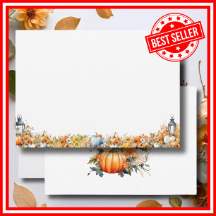 A Little Pumpkin Fall Autumn Baby Shower BLANK Card