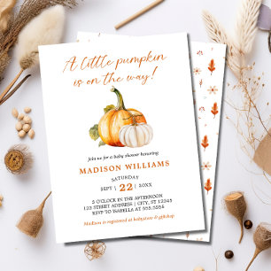 A Little Pumpkin Fall Autumn Baby Shower Invitation