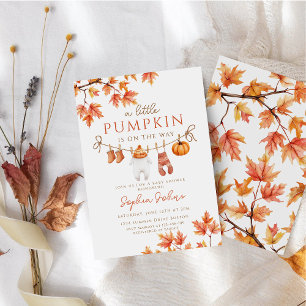 A Little Pumpkin fall Autumn Baby Shower  Invitation