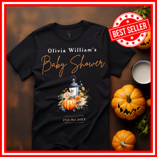 A Little Pumpkin Fall Autumn Floral Baby Shower T-Shirt