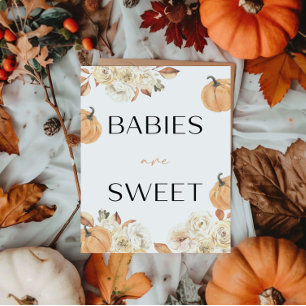 A Little Pumpkin Fall Baby Shower Babies Are Sweet Pedestal Sign