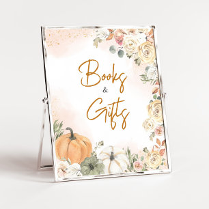A Little Pumpkin Fall Baby Shower Books and Gifts Poster