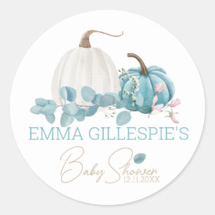 A Little Pumpkin Fall Baby Shower Classic Round Sticker