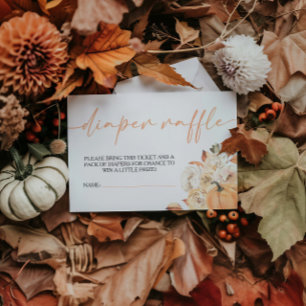 A Little Pumpkin Fall Baby Shower Diaper Raffle Enclosure Card