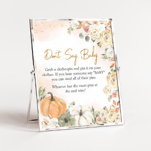 A Little Pumpkin Fall Baby Shower Don't Say Baby Poster