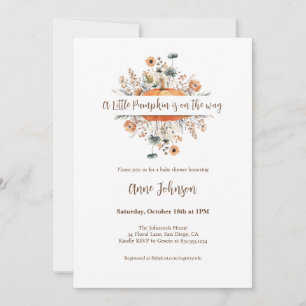 A Little Pumpkin Fall Baby Shower Gender Neutral Invitation
