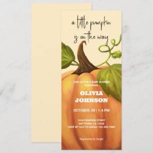 A Little Pumpkin Fall Baby Shower   Gender Neutral Invitation