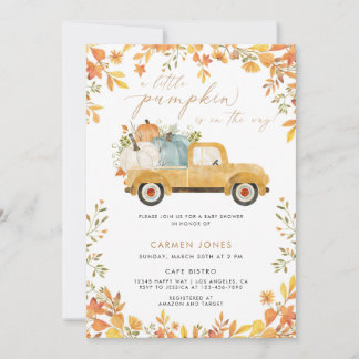 A Little Pumpkin Fall Baby Shower Gender Neutral Invitation