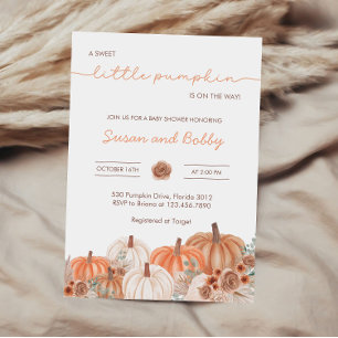 A Little Pumpkin Fall Baby Shower   Gender Neutral Invitation