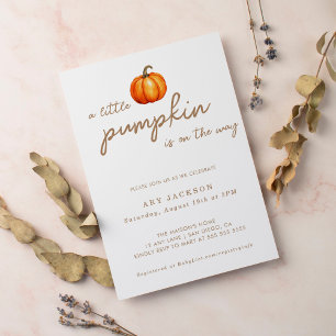 A Little Pumpkin Fall Baby Shower Gender Neutral Invitation