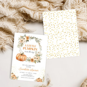 A Little Pumpkin Fall Baby Shower Gender Neutral Invitation