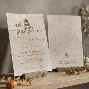 A Little Pumpkin Fall Baby Shower Gender Neutral Invitation