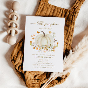 A Little Pumpkin Fall Baby Shower Gender Neutral Invitation