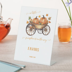 A Little Pumpkin Fall Baby Shower Gender Neutral Pedestal Sign