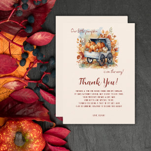 A Little Pumpkin Fall Baby Shower   Gender Neutral Thank You Card