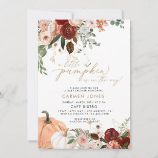 A Little Pumpkin Fall Baby Shower Invitation