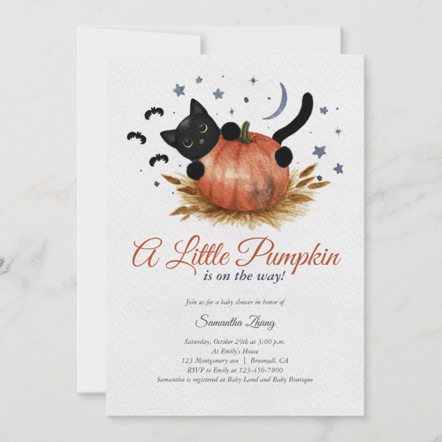 A Little Pumpkin Fall Baby Shower Invitation (Front)