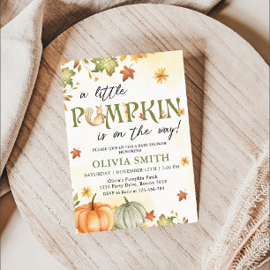 A Little Pumpkin fall Baby Shower Invitation
