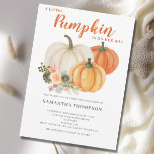 A Little Pumpkin Fall Baby Shower  Invitation