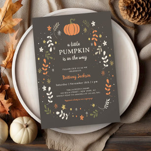 A Little Pumpkin Fall Baby Shower Invitation