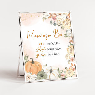 A Little Pumpkin Fall Baby Shower Mom Osa Bar Poster