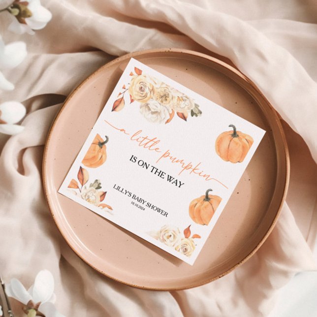 A Little Pumpkin Fall Baby Shower  Napkin (Creator Uploaded)