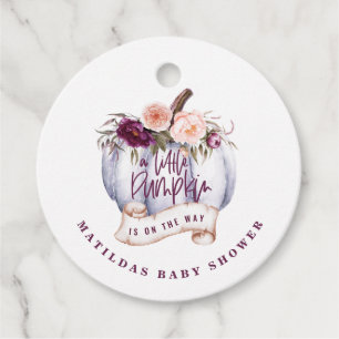 A little pumpkin fall baby shower party favour tags