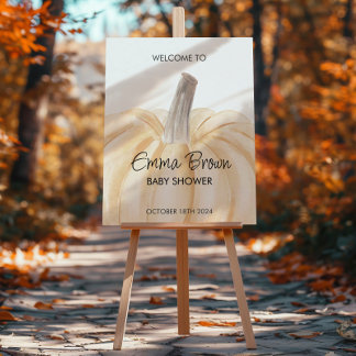 A Little Pumpkin Fall Baby Shower Welcome Sign