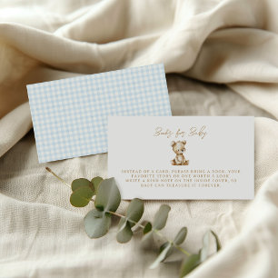 A Little Pumpkin Fall Blue Gingham Books for Baby Enclosure Card