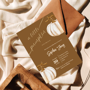 A little Pumpkin Fall boho baby shower  Invitation