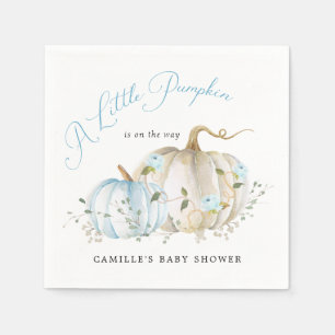 A Little Pumpkin Fall Boy Baby Shower Napkin
