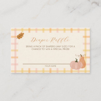 A Little Pumpkin Fall Diaper Raffle Baby Shower Enclosure Card