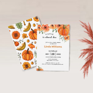 A Little Pumpkin Fall Floral Baby Shower  Invitation