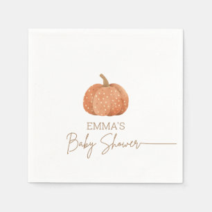 A Little Pumpkin Fall Gender Neutral Baby Shower Napkin