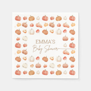 A Little Pumpkin Fall Gender Neutral Baby Shower Napkin