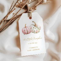 A little Pumpkin Fall Girl Baby Shower Favour Tag