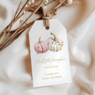 A little Pumpkin Fall Girl Baby Shower Favour Tag