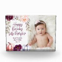 A little pumpkin fall purple peach birthday