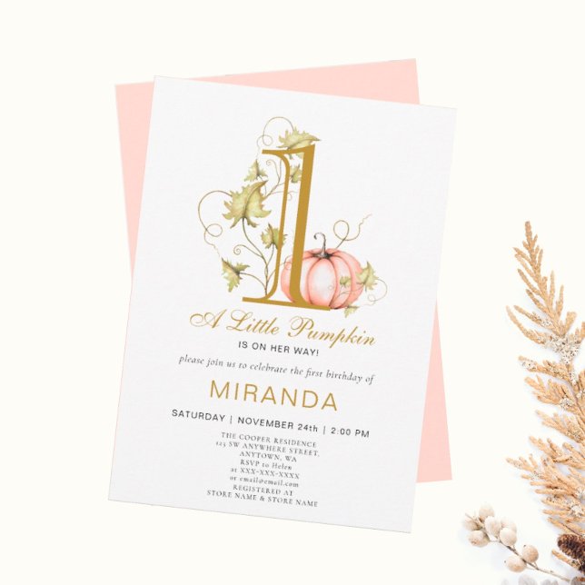 A Little Pumpkin First birthday of Invitation (I wish you happiness))))