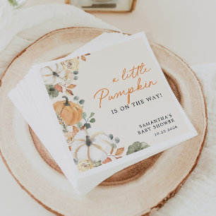 A Little Pumpkin Floral Boho Rustic Baby Shower Napkin