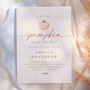 A Little Pumpkin Floral Fall Baby Shower Invitation